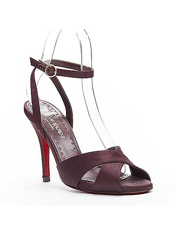 Saint Laurent Yves Saint Laurent Satin Sandal Heels (view 2)