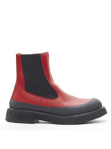 Céline Celine Leather Rubber Ankle Boots (view 1)