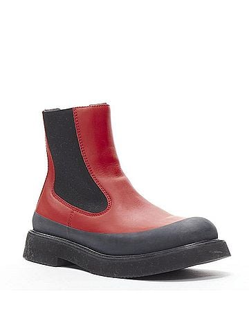 Céline Celine Leather Rubber Ankle Boots (view 2)