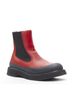Céline 100% Leather Red Celine Leather Rubber Ankle Boots Size EU 37 1/2 - photo 2
