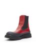 Céline 100% Leather Red Celine Leather Rubber Ankle Boots Size EU 37 1/2 - photo 4