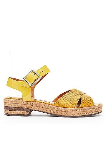 Fendi Fendi Leather Cross Strap Jute Sandal (view 1)