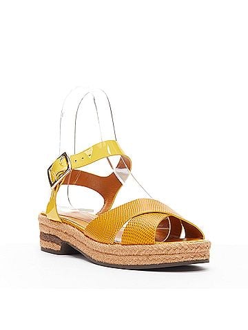 Fendi Fendi Leather Cross Strap Jute Sandal (view 2)