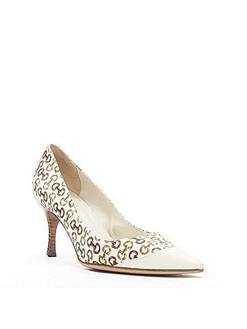 Gucci Gucci Leather Trim Bamboo Satin Pumps (view 2)