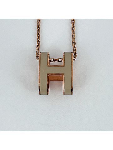 Hermès Hermes HERMES Pop H Necklace GP Beige Gold Women's (view 2)