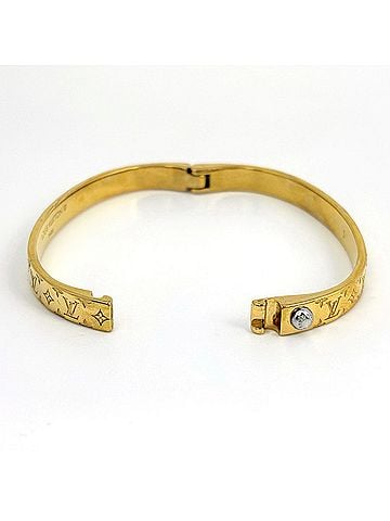 Louis Vuitton Louis Vuitton Nanogram PM Bangle Bangle, Monogram GP Gold, Women's (view 2)