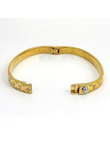 Louis Vuitton Louis Vuitton Nanogram PM Bangle Bangle, Monogram GP Gold, Women's (view 2)