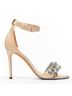 Givenchy 100% Leather Brown Givenchy Crystal Ankle Strap Sandals Size EU 37 1/2 - photo 1
