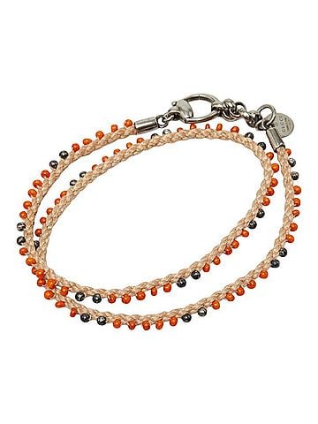 Gucci Gucci Double Strand Bracelet, Beige Multicolor, SV925 Silver Beads, Women's. (view 1)