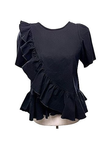 Sea New York Structured Cross Over Ruffle Top Blouse (view 1)
