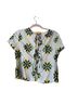 Trina Turk White Green Yellow Short Sleeve Blouse Size XS - photo 1
