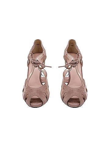 Stuart Weitzman Stuart Weitzman Strappy Sandals in Beige Suede and Leather (view 2)