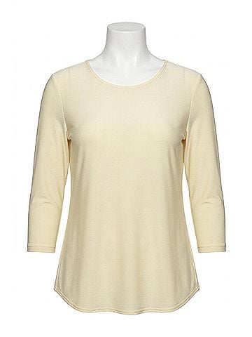 Sympli Go To Classic 3/4 Sleeve Tee in Lemon Chiffon (view 1)