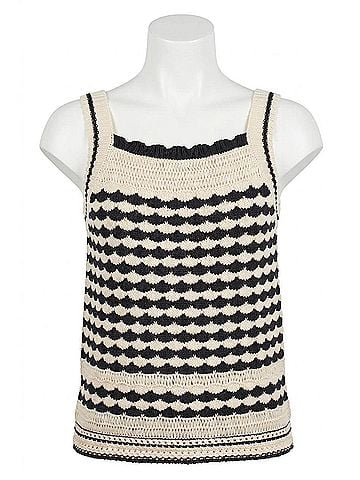 Tribal Wide Strap Crochet Sweater in Ecru (view 1)