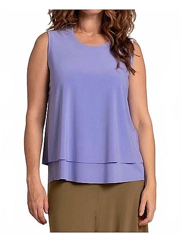 Sympli Sleeveless Double Layer Shell in Jacaranda (view 2)