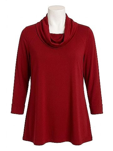 Sympli Raglan Sleeve Top in Pomegranate (view 1)