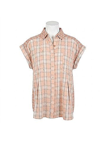 Pol Springtime Plaid Button Thru Shirt - Plus in Multi (view 1)