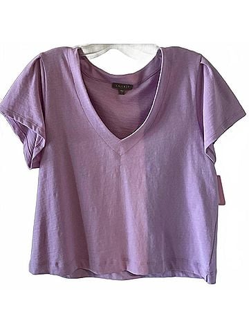 Lilla P Women's V-Neck Tee in Purple (view 2)