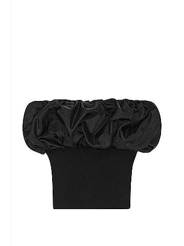 Ganni Melange Knit Strapless Top in Black (view 1)