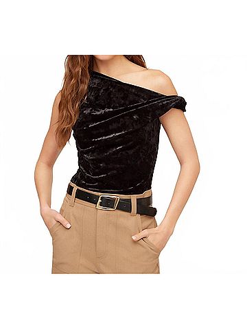 Fifteen Twenty Nadia One Shoulder Top in Black (view 2)