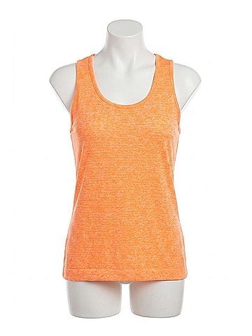 Angel Heathered Bra-Friendly Tank Top in Orange (view 1)