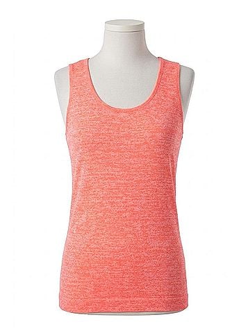 Angel Heathered Bra-Friendly Tank Top in Coral (view 1)