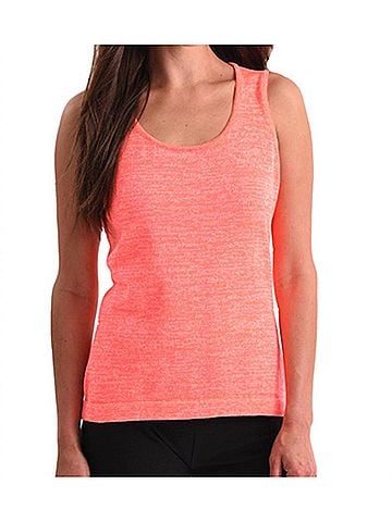 Angel Heathered Bra-Friendly Tank Top in Coral (view 2)