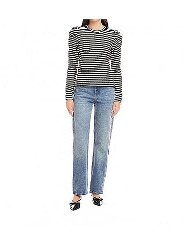 Fifteen Twenty Lelia Puff Sleeve Top in Stripe (view 2)