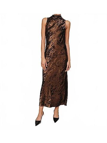 Bella Dahl Cowl Neck Bias Top in Bronze Shimmer (view 2)