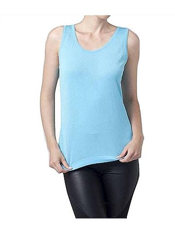 Angel Bra-Friendly Tunic Tank Top in Turquoise (view 2)