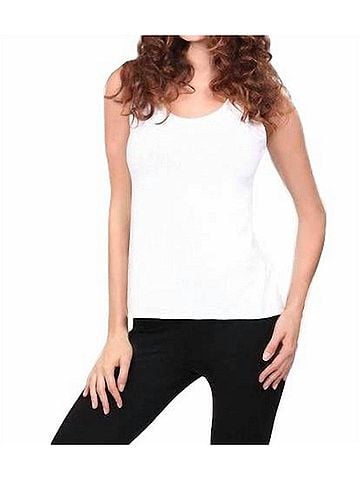 Angel Bra Friendly Tank Top in White (view 2)
