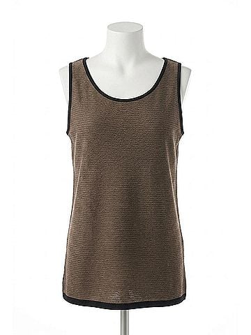 Angel Bra-Friendly Tank Top in Taupe/Black (view 1)