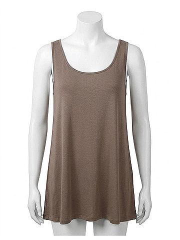 Angel Bra-Friendly Tank Tunic in Taupe (view 1)