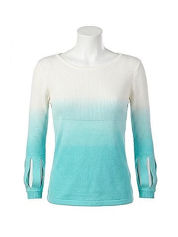 Angel Ombre Cutout Empire Top in Aqua (view 1)