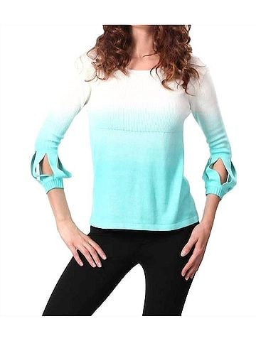 Angel Ombre Cutout Empire Top in Aqua (view 2)