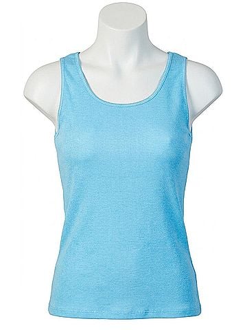 Angel Oil-Washed Bra-Friendly Tank Top in Sky Blue (view 1)