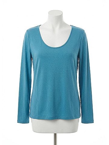Angel Scoop-Neck Top in Turquoise (view 1)