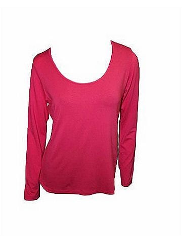 Angel Scoop-Neck Top in Fuchsia (view 2)