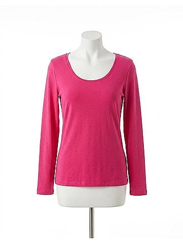 Angel Scoop-Neck Top in Fuchsia (view 1)