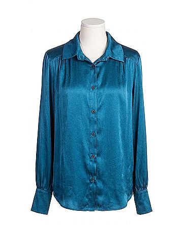 GiGi Moda Gia Satin Top in Teal (view 1)