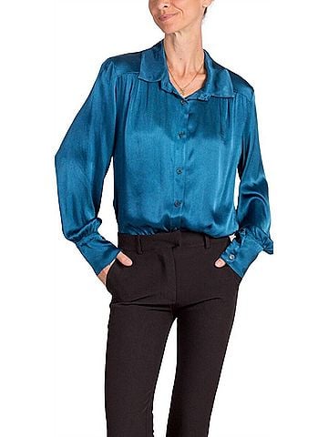 GiGi Moda Gia Satin Top in Teal (view 2)