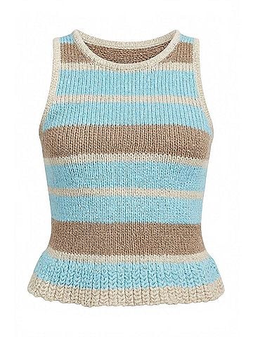 Another Love Women's Jenna Peplum Top in Stripe (view 1)