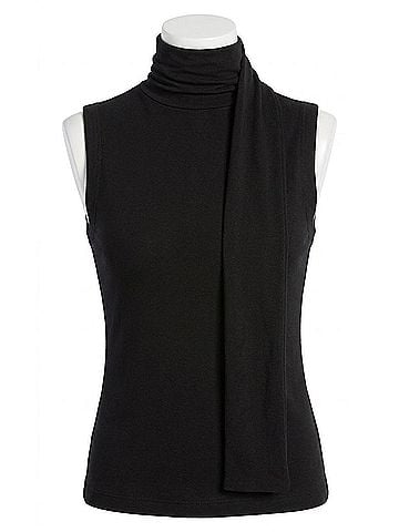 Enza Costa Cashmere Blend Sleeveless Scarf Top in Black (view 1)