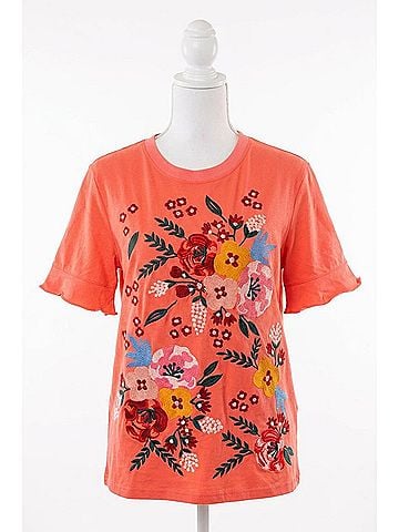 Layers Clothing Melody Short Sleeve Top in Orange (view 1)