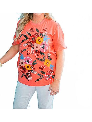 Layers Clothing Melody Short Sleeve Top in Orange (view 2)