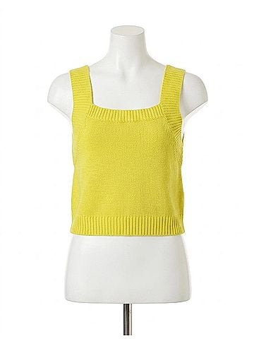 Lilla P Sweater Tank Top in Lemon Lime (view 1)