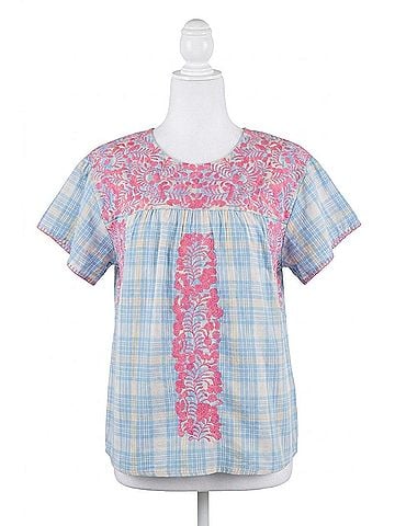Layers Clothing Fiona Short Sleeve Top in Pink /Blue (view 1)