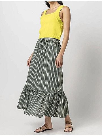 Lilla P Sweater Tank Top in Lemon Lime (view 2)
