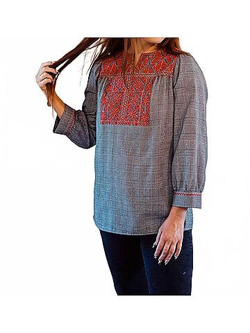 Layers Clothing Mabel Long Sleeve Top in Multi (view 2)