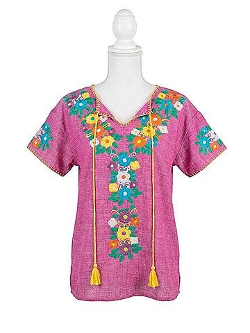 Layers Clothing Cove Embroidered Top in Pink (view 1)